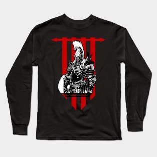 Cool Spartan Warrior II With Banner Long Sleeve T-Shirt